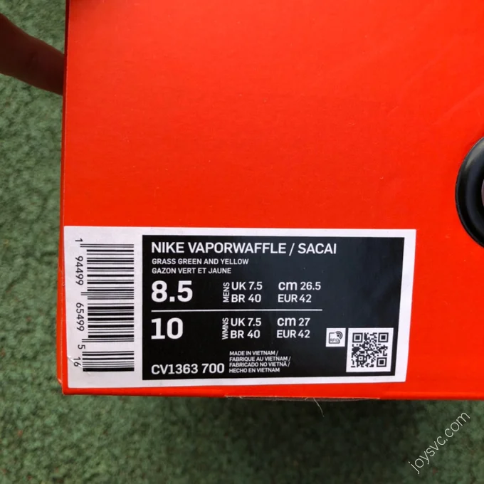 Nike x Sacai Vaporwaffle Green Yellow CV1363-700