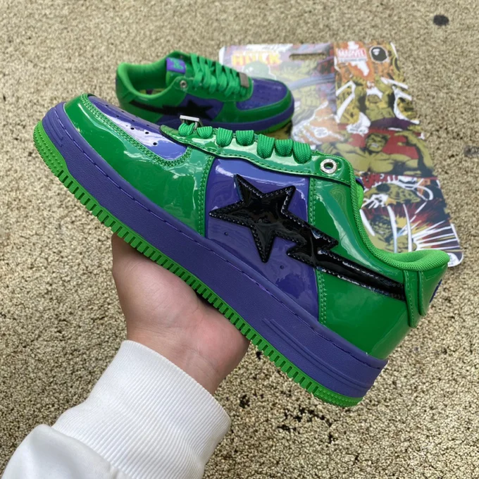 Marvel x Bape STA Green Purple Black 1I73-191-904