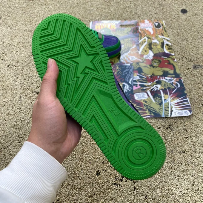 Marvel x Bape STA Green Purple Black 1I73-191-904