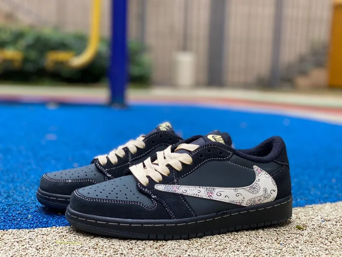 Travis Scott x Air Jordan 1 Low Black Color Hook DM7866-889