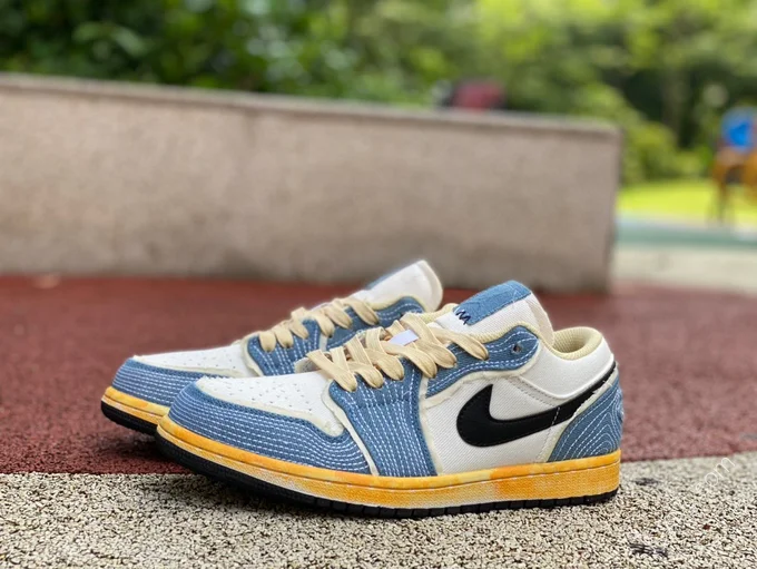 Air Jordan 1 Low Washed Blue Low-Top Sneaker FN7670-493