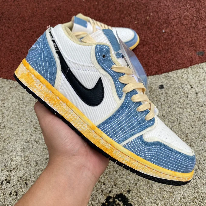 Air Jordan 1 Low Washed Blue Low-Top Sneaker FN7670-493