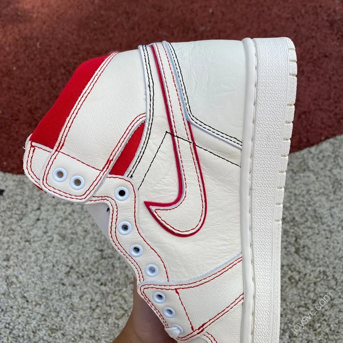 Air Jordan 1 White Red Rabbit High-Top Sneaker 555088-575441-160