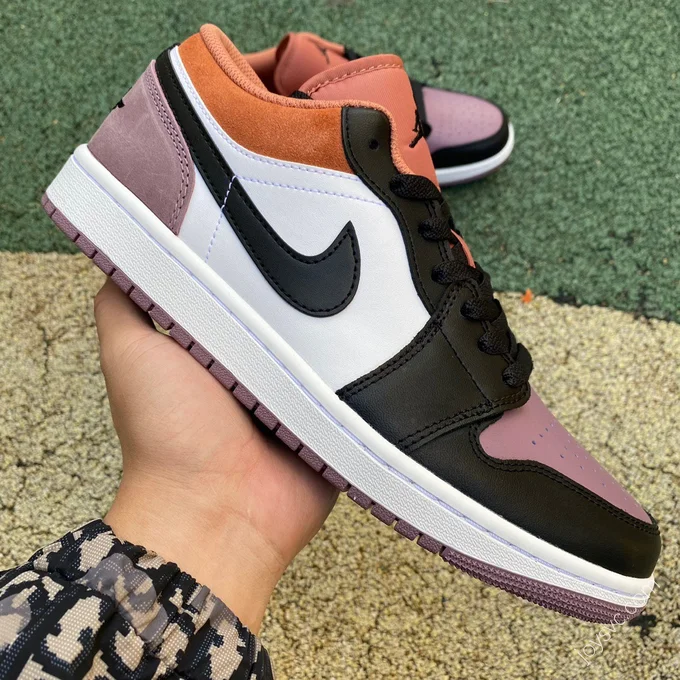 Air Jordan 1 Low White Brown Purple Sneakers FB9907-102