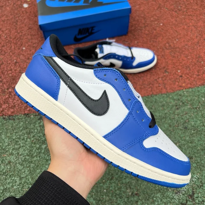 Pure Original AJ1 Low Little Lightning White Blue Black Retro Basketball Shoes CZ0790-140