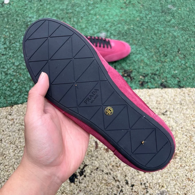 PRADA Collapse Fuchsia Suede Sneakers
