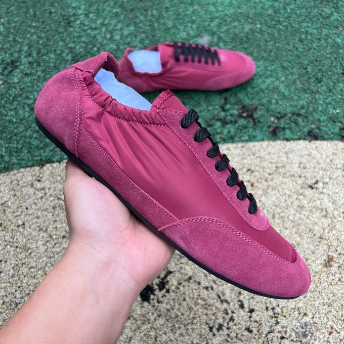 PRADA Collapse Fuchsia Suede Sneakers