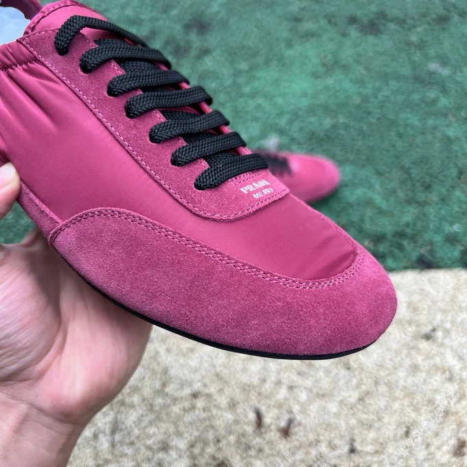 PRADA Collapse Fuchsia Suede Sneakers