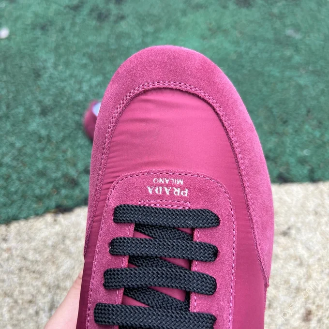 PRADA Collapse Fuchsia Suede Sneakers