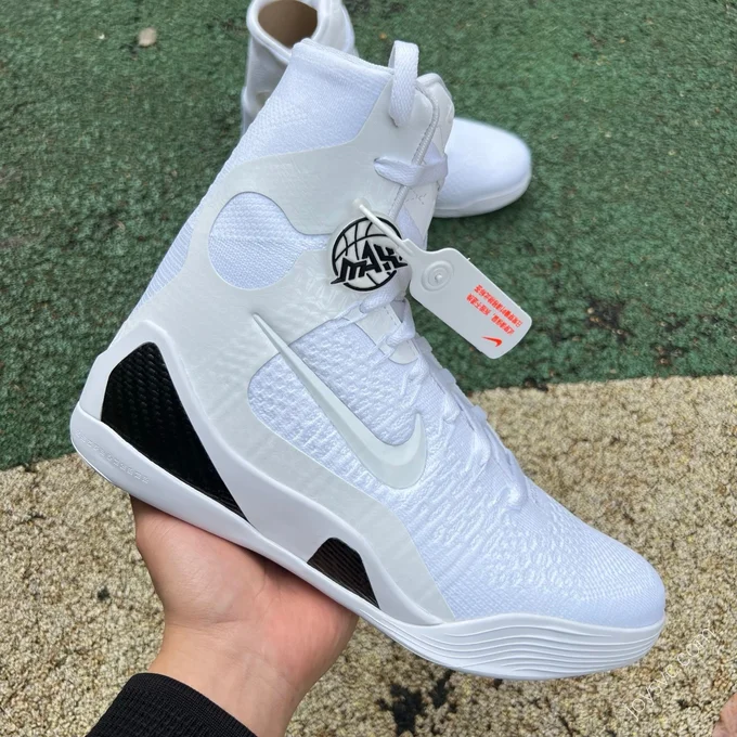 Extinction Pure Original Nike Kobe 9 Halo White Black High Top Basketball Shoes FZ7335-100