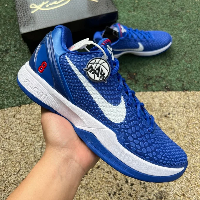 Extinction Pure Original Nike Kobe 6 White Blue Dodgers Low Top Basketball Shoes CW2190-400