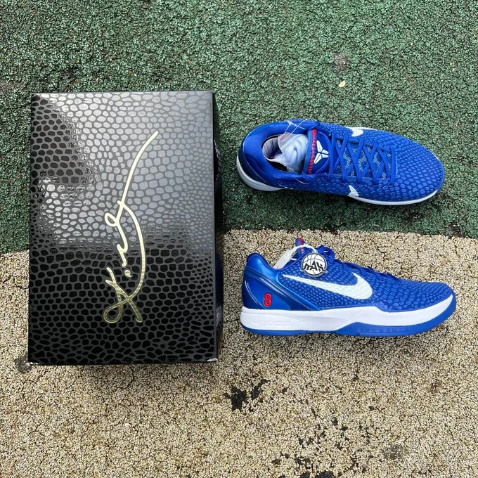 Extinction Pure Original Nike Kobe 6 White Blue Dodgers Low Top Basketball Shoes CW2190-400