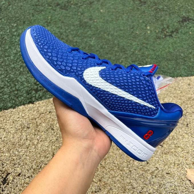 Extinction Pure Original Nike Kobe 6 White Blue Dodgers Low Top Basketball Shoes CW2190-400
