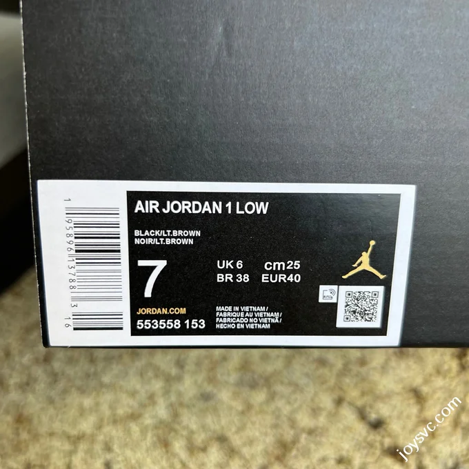 AJ1 Low White Brown Black Sneakers 553558-153