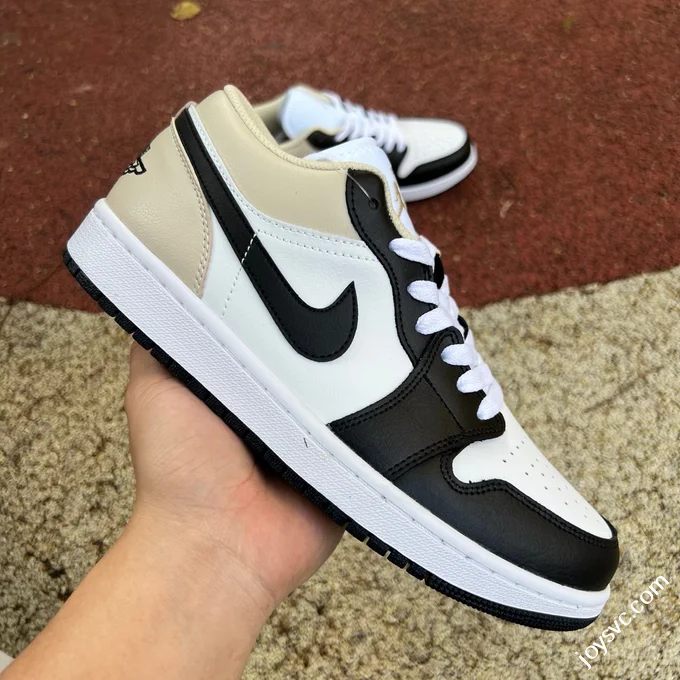 AJ1 Low White Brown Black Sneakers 553558-153