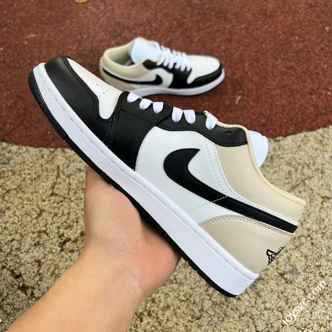 AJ1 Low White Brown Black Sneakers 553558-153
