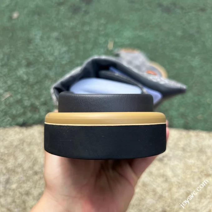 LOUIS VUITTON Monogram Print One-Strap Slides Grey
