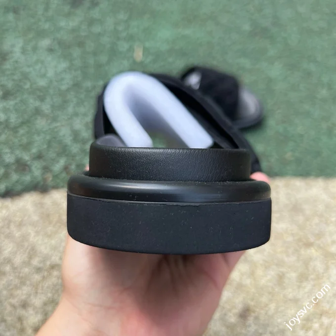 LOUIS VUITTON Monogram Print One-Strap Slides Black