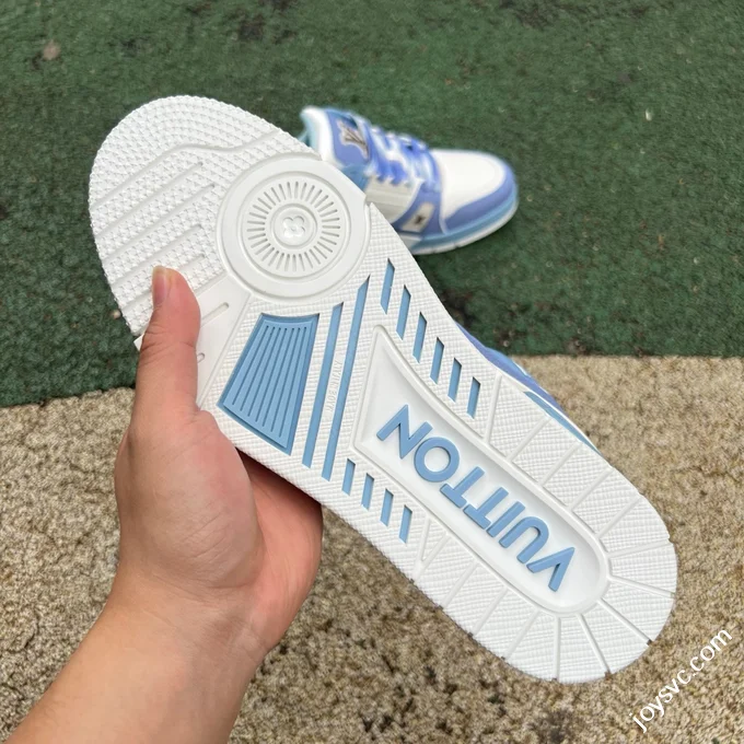 LOUIS VUITTON Trainer Lv White Blue Sneakers