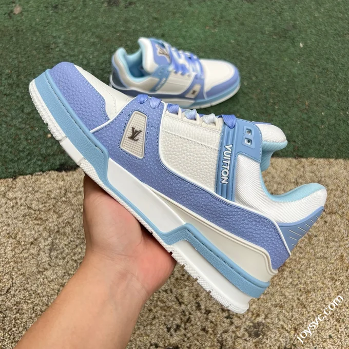 LOUIS VUITTON Trainer Lv White Blue Sneakers