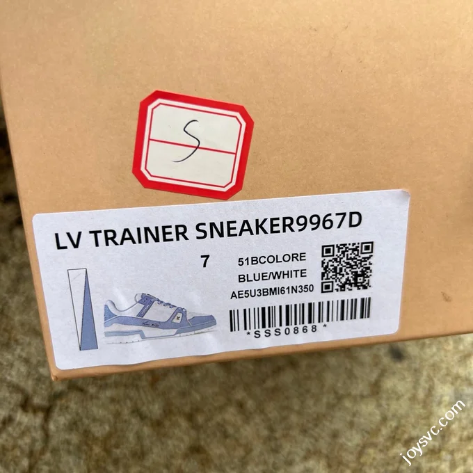 LOUIS VUITTON Trainer Lv White Blue Sneakers