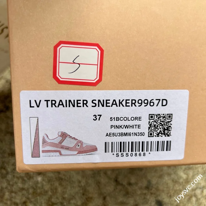 LOUIS VUITTON Trainer Lv White Pink Sneakers