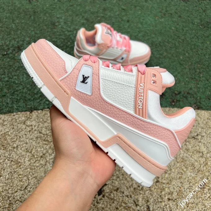 LOUIS VUITTON Trainer Lv White Pink Sneakers