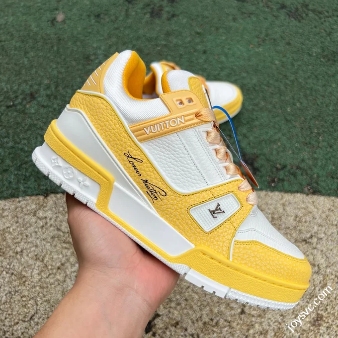 LOUIS VUITTON Trainer Lv White Yellow Sneakers