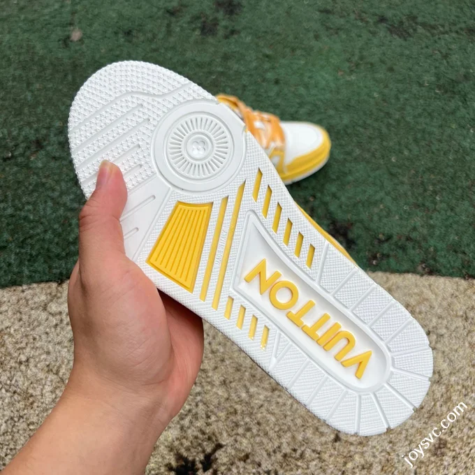 LOUIS VUITTON Trainer Lv White Yellow Sneakers