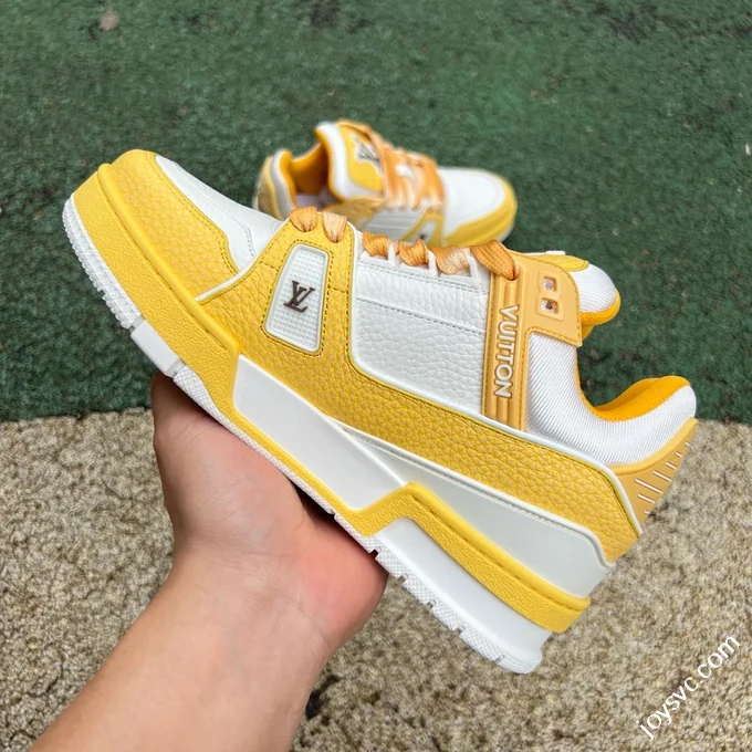 LOUIS VUITTON Trainer Lv White Yellow Sneakers
