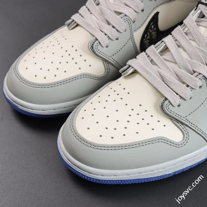 AJ1 Dior High OG White Grey Sneakers