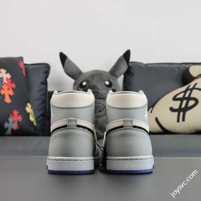 AJ1 Dior High OG White Grey Sneakers