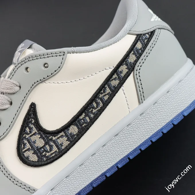 AJ1 Dior Low White Grey Sneakers