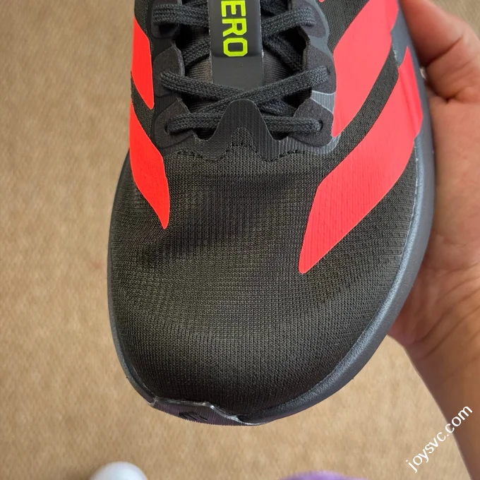 AD Adizero Evo SL Adidas Marathon Running Shoes Q Elastic Cushioning Black Red JR3414