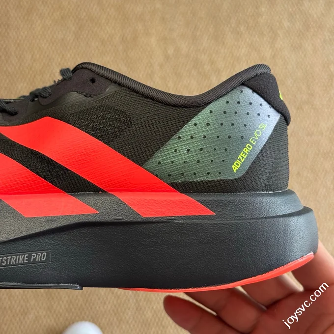 AD Adizero Evo SL Adidas Marathon Running Shoes Q Elastic Cushioning Black Red JR3414