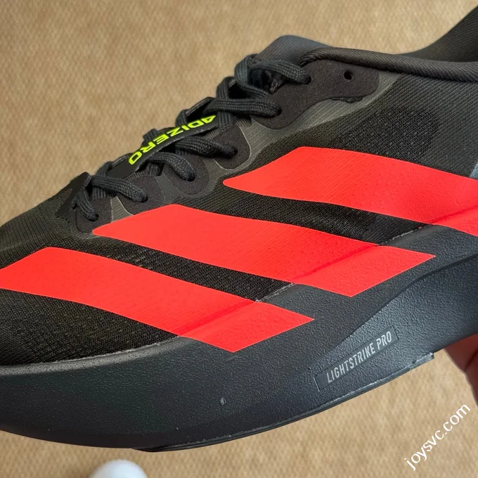 AD Adizero Evo SL Adidas Marathon Running Shoes Q Elastic Cushioning Black Red JR3414