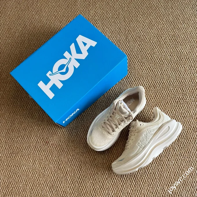 HOKA ONE ONE Bondi 9 Beige Running Shoes 1162011/OLTM