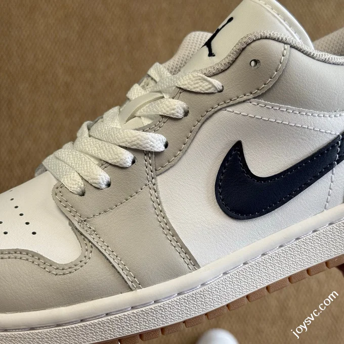 DT Pure Original AJ1 Low White Grey Gum Sole Authentic Materials 553558-146