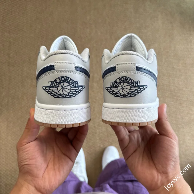 DT Pure Original AJ1 Low White Grey Gum Sole Authentic Materials 553558-146