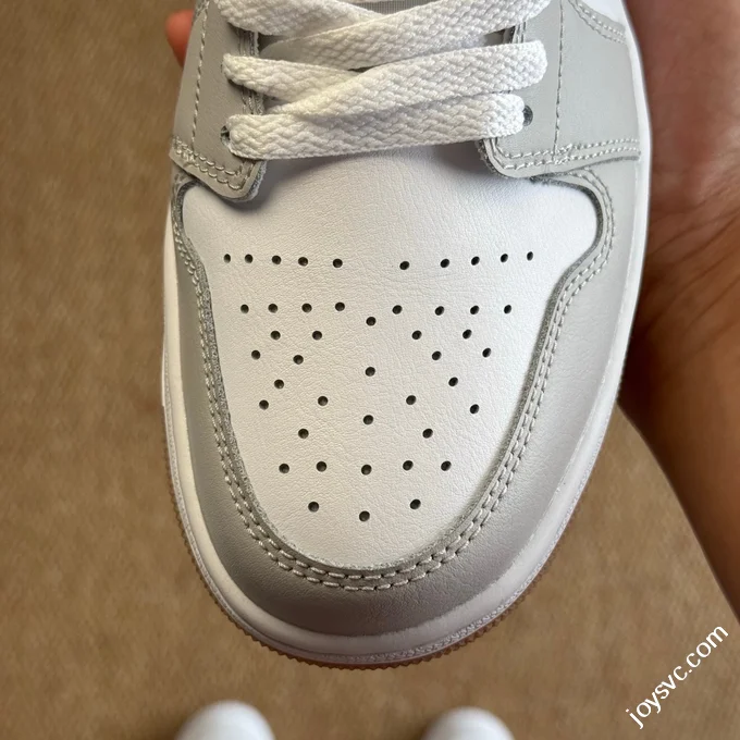 DT Pure Original AJ1 Low White Grey Gum Sole Authentic Materials 553558-146