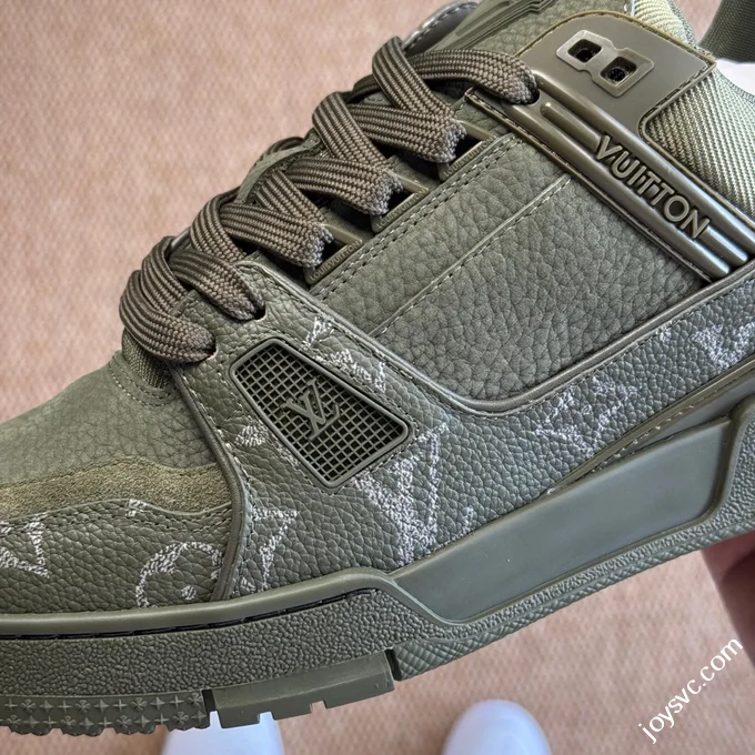 LV Trainer Green Grained Leather New Packaging Original Last Foshan Factory