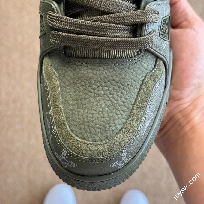 LV Trainer Green Grained Leather New Packaging Original Last Foshan Factory
