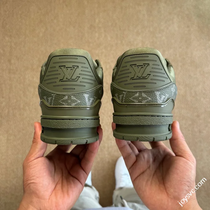 LV Trainer Green Grained Leather New Packaging Original Last Foshan Factory