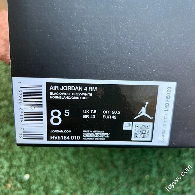 AJ4 Low Black Grey White NIKE AIR JORDAN 4 RM PRM HV5184-010