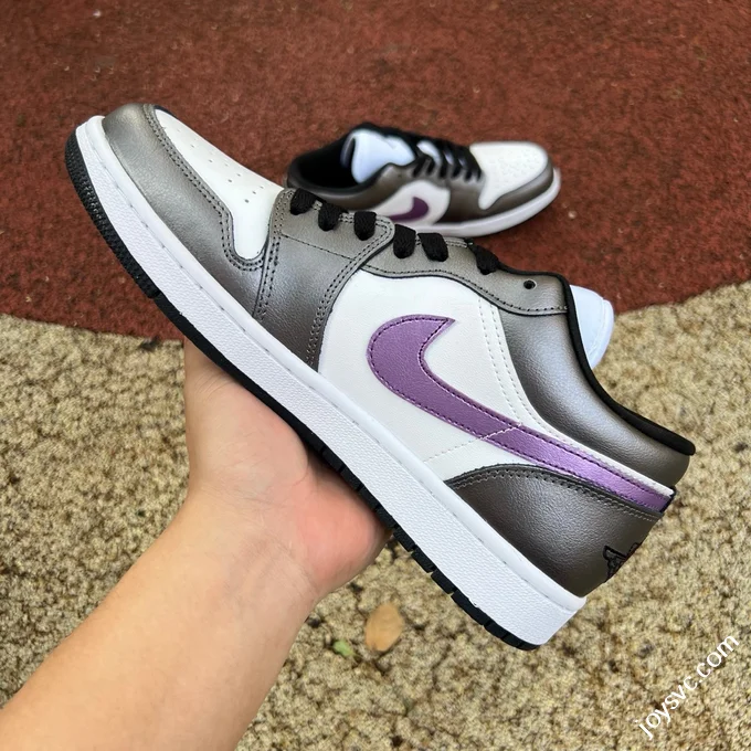 AJ1 Low White Silver Purple Sneakers HJ5910-105
