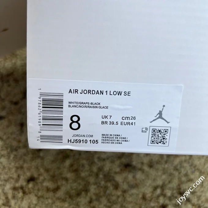 AJ1 Low White Silver Purple Sneakers HJ5910-105