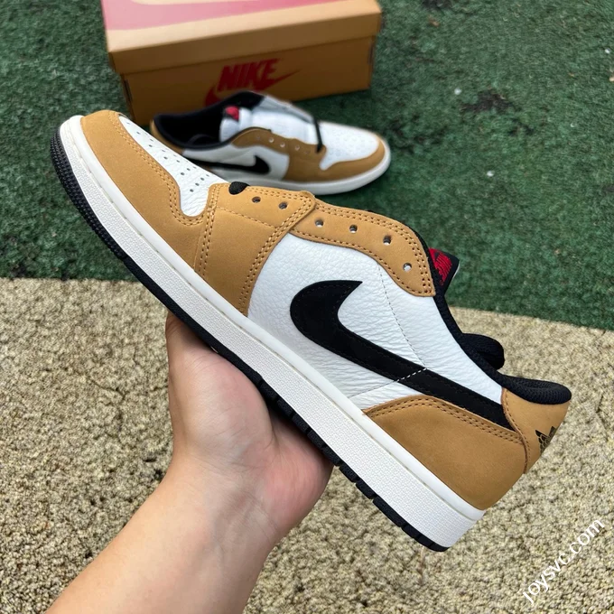 LJR Version AJ1 Rookie Low White Brown Low Top Retro Basketball Shoes CZ0790-107