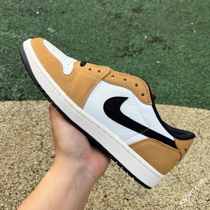 LJR Version AJ1 Rookie Low White Brown Low Top Retro Basketball Shoes CZ0790-107