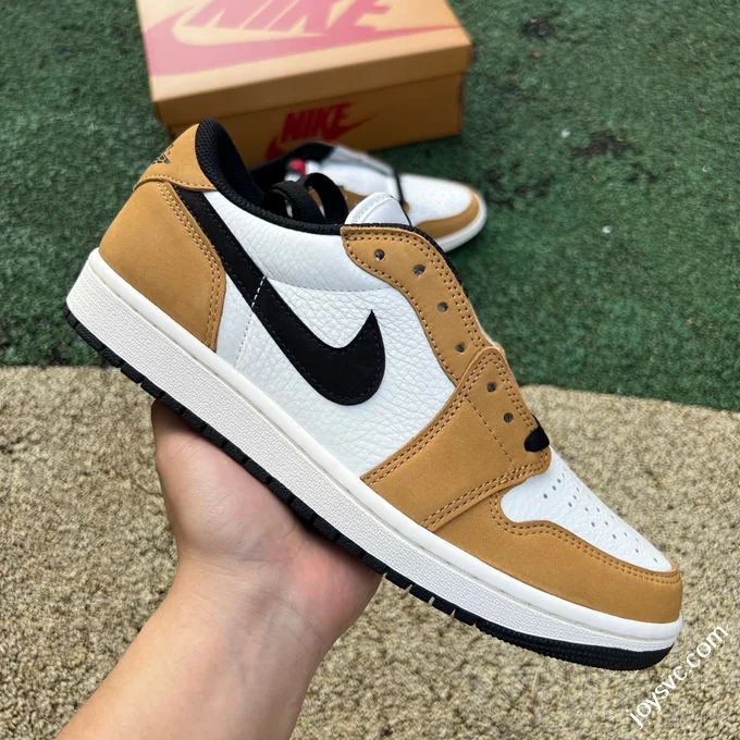 LJR Version AJ1 Rookie Low White Brown Low Top Retro Basketball Shoes CZ0790-107