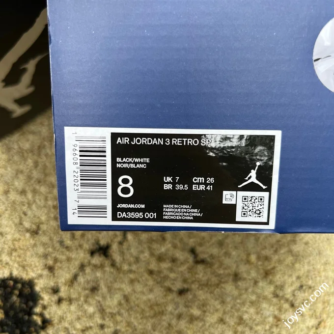 AJ3 Black White Lightning Sneakers DA3595-001